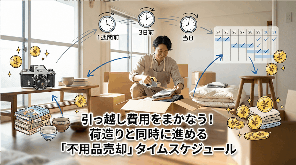引っ越し費用をまかなう！荷造りと同時に進める「不用品売却」タイムスケジュール
