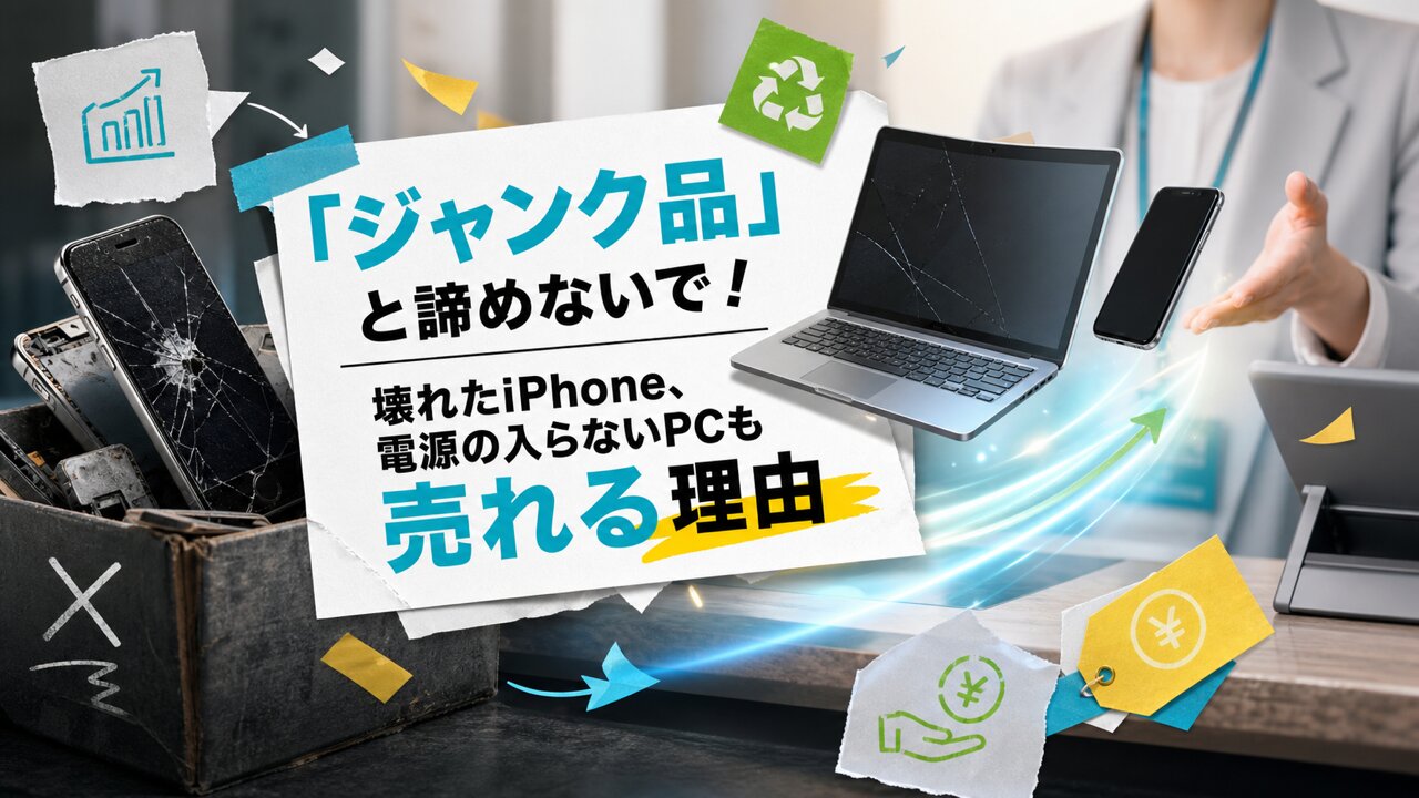 「ジャンク品」と諦めないで！壊れたiPhone、電源の入らないPCも売れる理由
