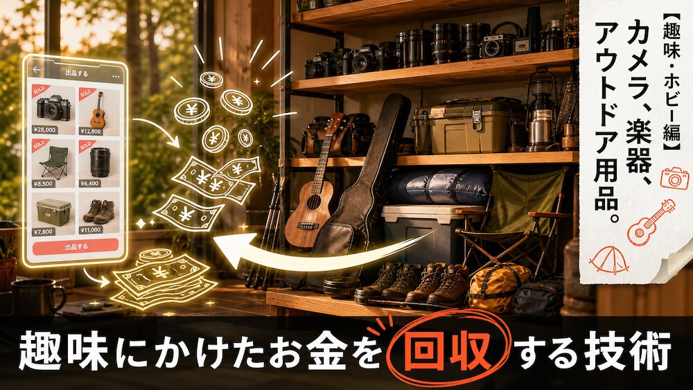 【趣味・ホビー編】カメラ、楽器、アウトドア用品。趣味にかけたお金を回収する技術